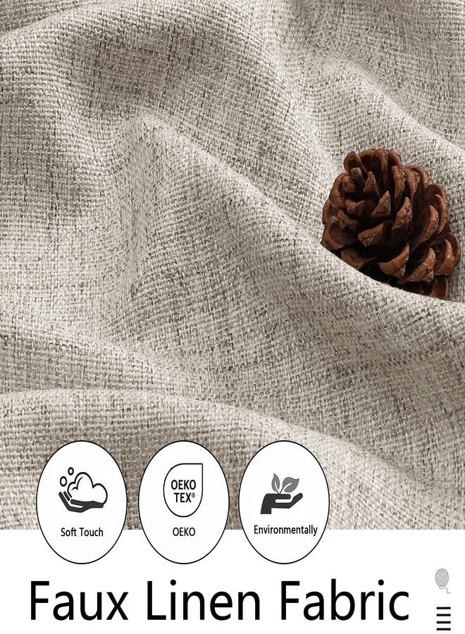 WelvetBLK Linen Kitchen Curtains 36 Inch Length 2 Panels, Light Filtering Farmhouse Faux Linen Textured Short Curtains for Windows, Small Curtain Tier for Cafe Cabinet Bathroom RV Camper, 30Wx36L Inch - Image 2